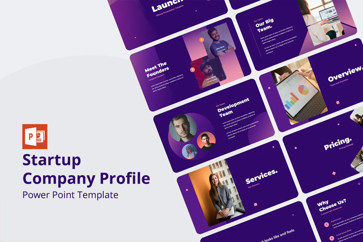 Startup Power Point Presentation / Company Profile Template - Free Throughout Personal Business Profile Template